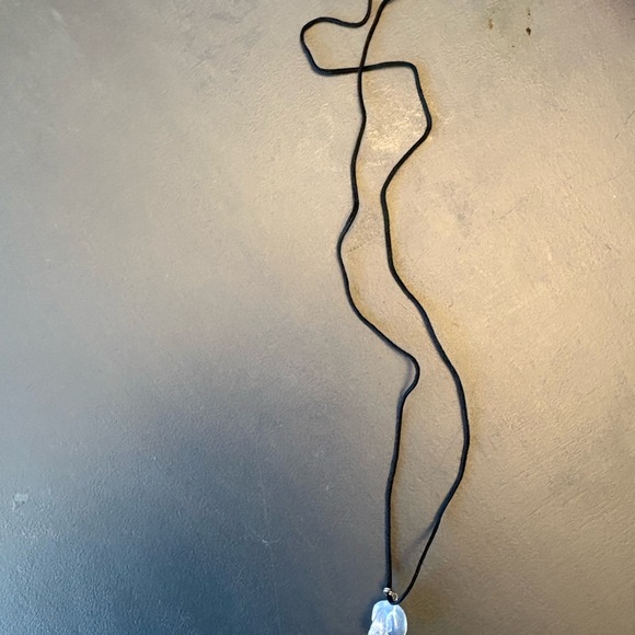 No Label Jewelry - Crystal Pendant Necklace on Black Cord